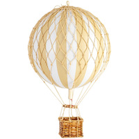 Authentic Models, Travels Light Air Balloon, Hanging Home Decor - 11.80 Inch Height, Historic Hot Air Balloon Model for Home Decor, Detailed Vintage Decorations to Hang from Ceiling - White/Ivory