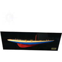 Old Modern Handicrafts Rainbow Half-Hull Yacht Boat Model - Handmade from Premium Wood - 35.5  L x 0.5  W x 12  H