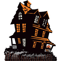 Beistle 4' 3  x 3' 9  Vintage Halloween Photo Prop with Easel Haunted House Party Decoration, Photography Backdrop, Black/Orange