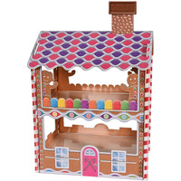 Beistle Gingerbread House Treat Holder, 17.5 x 11.75- Candy Theme Holiday Party Supplies, Christmas Decorations