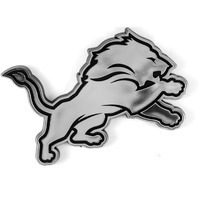 FANMATS 60268 NFL - Detroit Lions Molded Chrome Emblem | Chrome | 3.25 x 3.25 | Lion Primary Logo