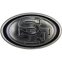 FANMATS 60283 NFL - San Francisco 49ers Molded Chrome Emblem | Chrome | 3.25 x 3.25 | Oval SF Primary Logo