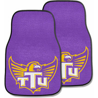 FANMATS 5325 Tennessee Tech Golden Eagles Front 2-Piece Team Logo Carpet Car Mat Set, Front Row Automotive Floor Mats, Non-Slip Backing, Team Colors