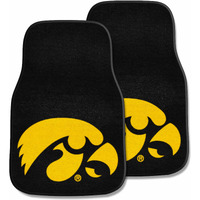 FANMATS NCAA University of Iowa Hawkeyes Nylon Face 2-pc Carpet Car Mat , 18 x27