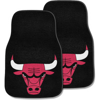 FANMATS - 9225 NBA Chicago Bulls Nylon Face 2-pc Carpet Car Mat Set, 18 x27