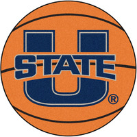 FANMATS Home Indoor Sports Team Logo Utah State University Basketball Mat