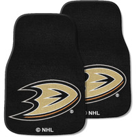 FANMATS 10628 Anaheim Ducks Front 2-Piece Team Logo Carpet Car Mat Set, Front Row Automotive Floor Mats, Non-Slip Backing, Team Colors