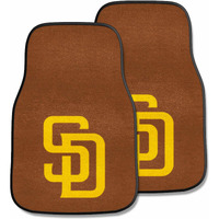 Fanmats 6533 MLB San Diego Padres Front Row Nylon Carpet Car Mat - 2 Piece