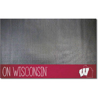 FANMATS 21243 Wisconsin Badgers Southern Style Vinyl Grill Mat - 26in. x 42in. - Deck Patio Protective Mat | Oil, flame, and UV resistant