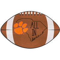 FANMATS 21091 Clemson Tigers Southern Style Football Rug - 20.5in. x 32.5in. | Sports Fan Home Decor Rug and Tailgating Mat