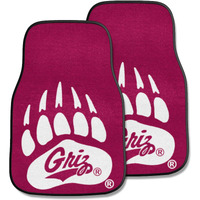 FANMATS 11782 Montana Grizzlies Front 2-Piece Team Logo Carpet Car Mat Set, Front Row Automotive Floor Mats, Non-Slip Backing, Team Colors -  Bear Claw  Logo