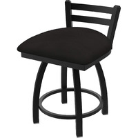 411 Jackie 18  Low Back Swivel Vanity Stool with Black Wrinkle Finish and Canter Espresso Seat