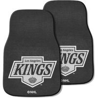 FANMATS 10650 Los Angeles Kings Front 2-Piece Team Logo Carpet Car Mat Set, Front Row Automotive Floor Mats, Non-Slip Backing, Team Colors