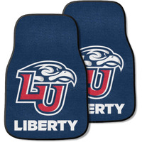 FANMATS NCAA Liberty University Flames Nylon Face 2-pc Carpet Car Mat , 18 x27