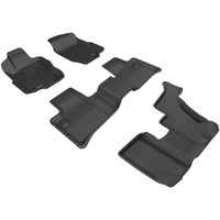 3D MAXpider Complete Set Custom Fit All-Weather Floor Mat for Select Mercedes-Benz GL-Class Models - Kagu Rubber (Black)