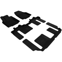 3D MAXpider - L1MZ01701509 Complete Set Custom Fit All-Weather Floor Mat for Select Mazda CX-9 Models - Kagu Rubber (Black)