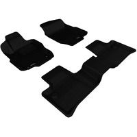 3D MAXpider Custom Fit Kagu Floor Mat (Black) for 2006-2011 Mercedes-Benz ML-Class (W164) - 1ST Row 2ND Row