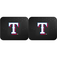 FANMATS 12346 MLB Texas Rangers Back Row Utility Car Mats - 2 Piece Set, 14in. x 17in., All Weather Protection, Universal Fit, Deep Resevoir Design, Molded Team Logo