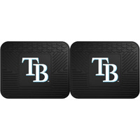 FANMATS 12345 MLB Tampa Bay Rays Back Row Utility Car Mats - 2 Piece Set, 14in. x 17in., All Weather Protection, Universal Fit, Deep Resevoir Design, Molded Team Logo