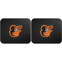 FANMATS 12327 MLB Baltimore Orioles Back Row Utility Car Mats - 2 Piece Set, 14in. x 17in., All Weather Protection, Universal Fit, Deep Resevoir Design, Molded Team Logo