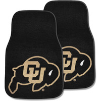 FANMATS 5439 Colorado Buffaloes Front 2-Piece Team Logo Carpet Car Mat Set, Front Row Automotive Floor Mats, Non-Slip Backing, Team Colors