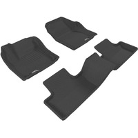 3D MAXpider L1LR00601509 Complete Set Custom Fit All-Weather Floor Mat for Select Land Rover Range Rover Evoque Models - Kagu Rubber (Black)