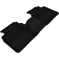 3D MAXpider Second Row Custom Fit All-Weather Floor Mat for Select Ford Fusion Models - Kagu Rubber (Black)