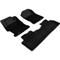 3D MAXpider Custom Fit Kagu Floor Mat (Black) for 2012-2013 Honda Civic Sedan - 1ST Row 2ND Row