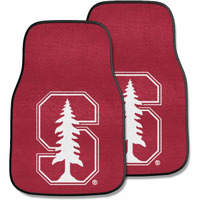 FANMATS 5320 Stanford Cardinal Front 2-Piece Team Logo Carpet Car Mat Set, Front Row Automotive Floor Mats, Non-Slip Backing, Team Colors