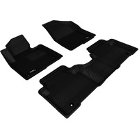 3D MAXpider Custom Fit Kagu Floor Mat (Black) Compatible with Hyundai Santa Fe Sport 2013-2018 - Full Set