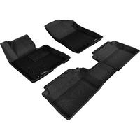 3D MAXpider Custom Fit Kagu Floor Mat (Black) Compatible with Hyundai Elantra GT 2013-2017 - Full Set