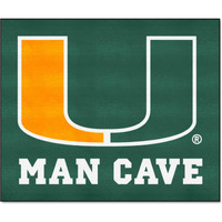 FANMATS 14666 Miami Hurricanes Man Cave Tailgater Rug - 5ft. x 6ft. Sports Fan Area Rug, Home Decor Rug and Tailgating Mat