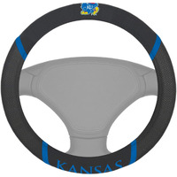 FANMATS 14906 NCAA University of Kansas Jayhawks Polyester Steering Wheel Cover , 15 x15