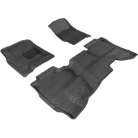 3D MAXpider All-Weather Floor Mats for Chevrolet Silverado 1500 Double Cab 2014-2018 / 1500 LD 2019 / 2500 3500 HD Double Cab 2015-2019 Custom Fit Car Floor Liners, Kagu Series (1st & 2nd Row, Black)