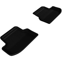 3D MAXpider Second Row Custom Fit All-Weather Floor Mat for Select BMW 5 Series (F10) Models - Kagu Rubber (Black)