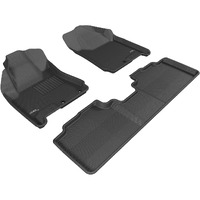 3D MAXpider - L1CD00801509 Complete Set Custom Fit All-Weather Floor Mat for Select Cadillac SRX Models - Kagu Rubber (Black)