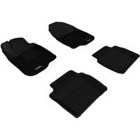 3D MAXpider Custom Fit KAGU Floor Mat (BLACK) for 2008-2012 CHEVROLET MALIBU - 1ST ROW 2ND ROW