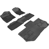 3D MAXpider Custom Fit Kagu Floor Mat (Black) Compatible with Chevrolet Suburban with 2011-2014 (2nd Row Bucket Seats) - R1 R2 R3