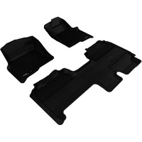 3D MAXpider Complete Set Custom Fit All-Weather Floor Mat for Select Ford F-150 Models - Kagu Rubber (Black)