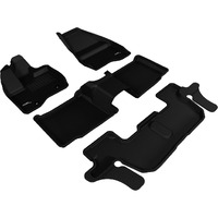 3D MAXpider Custom Fit Kagu Floor Mat (Black) Compatible with Ford Explorer 2011-2014 (w/ 2nd Row Center Console) - Full Set