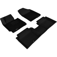 3D MAXpider - L1HY05201509 Custom Fit Complete Floor Mat Set for Select Hyundai Elantra Models - Kagu Rubber (Black)