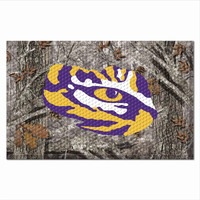 FANMATS 19191 LSU Tigers Rubber Scraper Door Mat, Camo Color