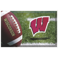 FANMATS 19236 Wisconsin Badgers Rubber Scraper Door Mat