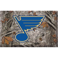 FANMATS 19173 St. Louis Blues Rubber Scraper Door Mat, Camo Color