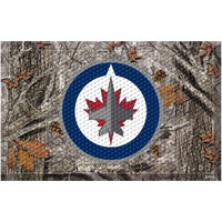 FANMATS 19183 Winnipeg Jets Rubber Scraper Door Mat, Camo Color