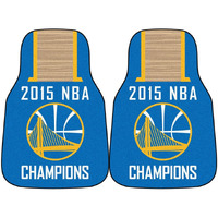 Fan Mats FAN-18265 Golden State Warriors 2015 NBA Champion Printed Carpet Car Mats, 18 x 27 - 2 Piece