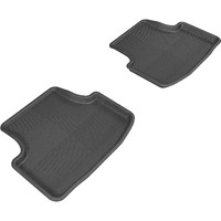 3D MAXpider All-Weather Floor Mats for Volkswagen Golf/Golf Alltrack/Golf GTI/Golf R/Golf Sportwagen 2015-2018 Custom Fit Car Floor Liners, Kagu Series (2nd Row, Black)