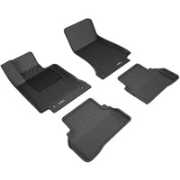 3D MAXpider Kagu Floor Mat (Black) Compatible with Mercedes Benz C-Class/C 63 Sedan 2015-2021 / C 450 Sedan 2016 / C 43 Sedan 2017-2021 - Full Set