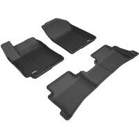 3D MAXpider Custom Fit Kagu Floor Mat (Black) Compatible with Hyundai Accent Sedan 2018-2022 - Full Set