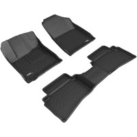 3D MAXpider Custom Fit Kagu Floor Mat (Black) for 2020-2022 Hyundai Venue - 1ST Row 2ND Row